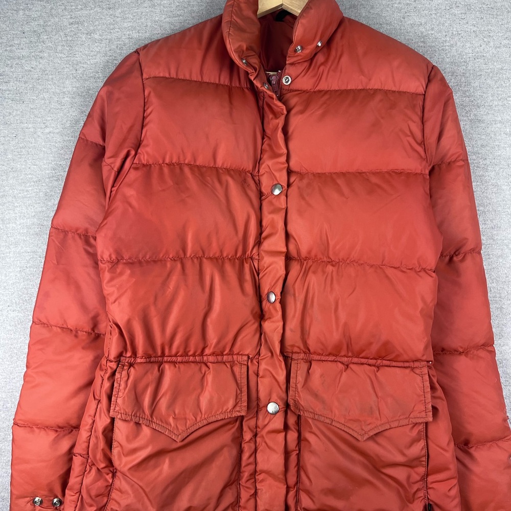 VINTAGE Woolrich Goose Down Puffer Jacket fits womens XL burnt orange down